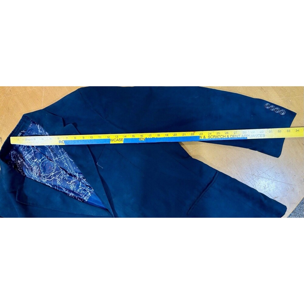 Nautica Sport Coat Men’s 44R Branford Faux Suede Blazer Suit Jacket Navy Blue - Picture 10 of 10